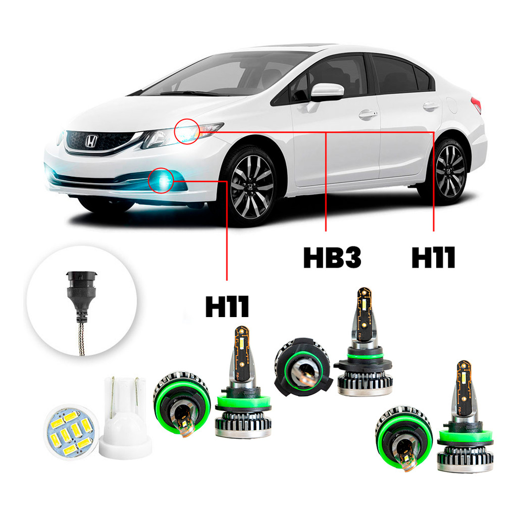 Kit Ultra Led Nano Honda Civic 2012-2016 H11 Hb3 H11 30000lm