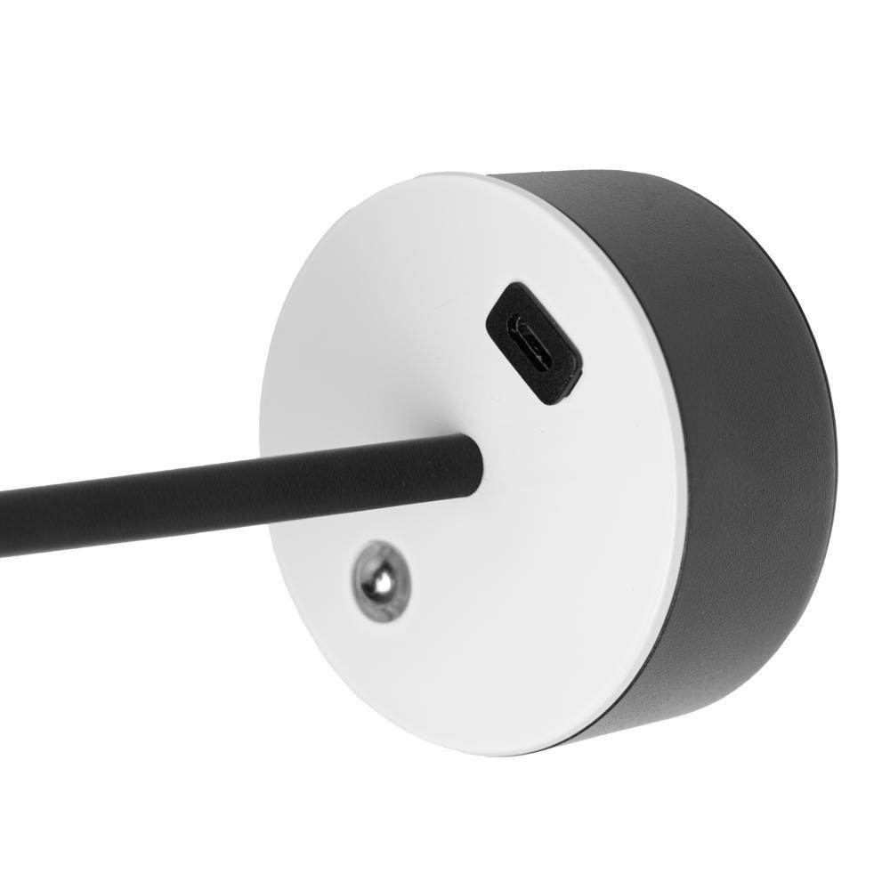 Luminária de Mesa Led 3 Tons Usb Lyra Preta Metal
