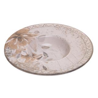 Prato para Risoto Magnólia 28cm Bege Cerâmica Wolff