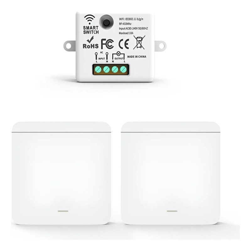 Interruptor sem fio RF 433Mhz Controle remoto inteligente de luz Painel de parede em Oferta na Shopee