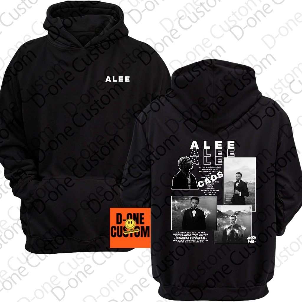 Blusa de Frio Moletom Rapper Alee Caos Musicas Homenagem Show Trap HipHop Rap Exclusivo Alge