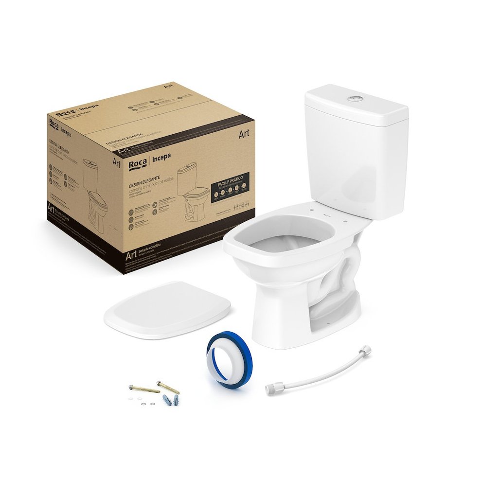 Vaso Sanitário com Caixa Acoplada Art da Roca | Incepa 1 em Oferta na Shopee