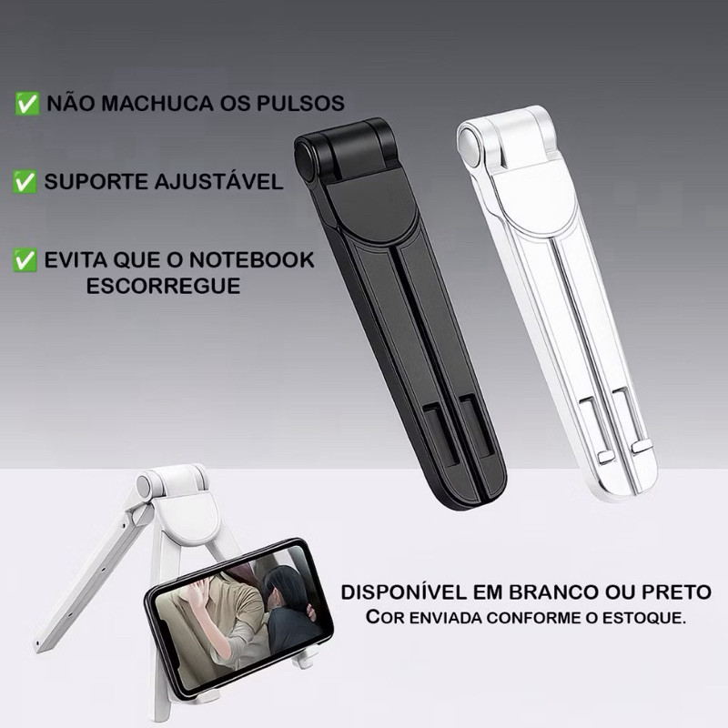 Mini Tripé Flexível para Celular Portátil Ajustável | Suporte Dobrável para Mesa e Notebook