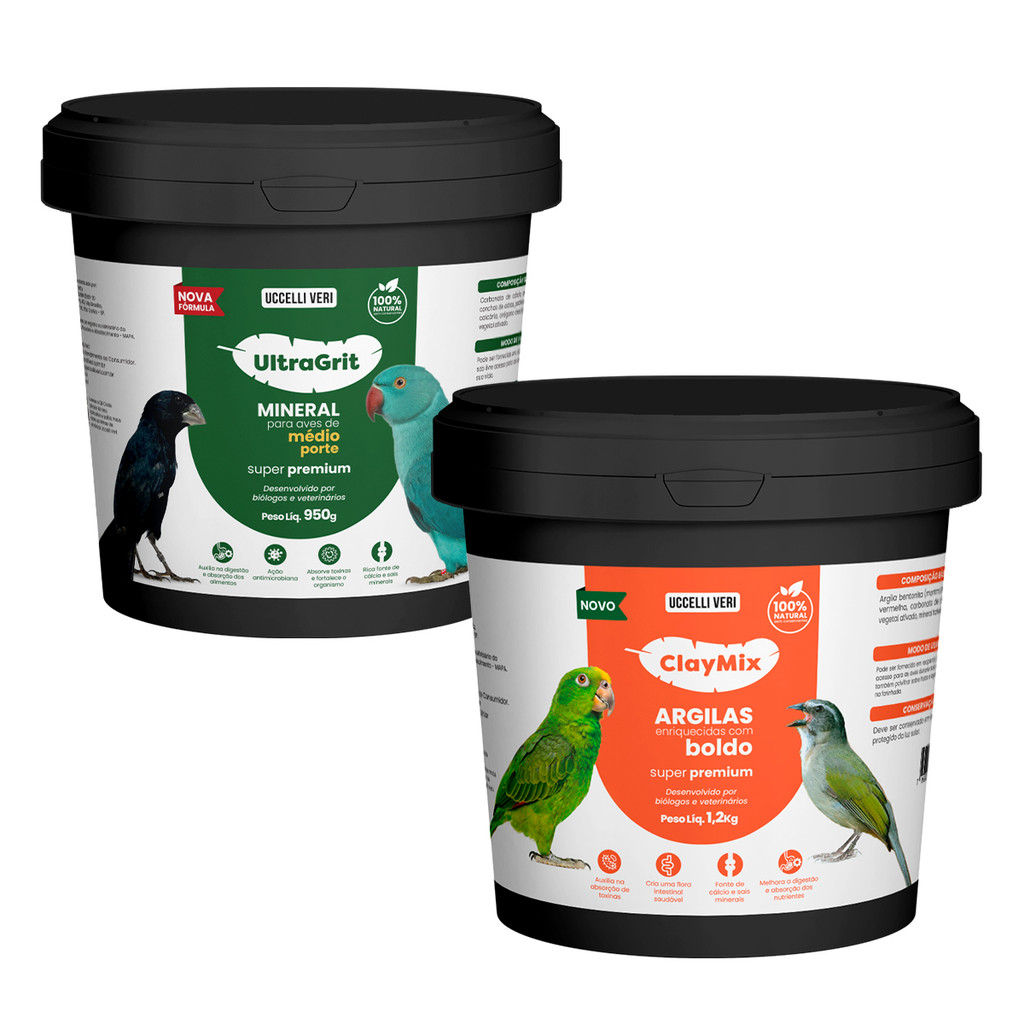 KIT 1 Clay Mix - 1,2kg e 1 Ultra Grit Médio Porte 950g