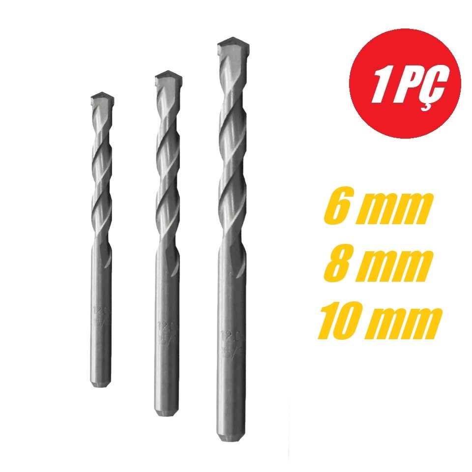 Broca Videa Concreto Parede Alvenaria 1 unidade 6mm 8mm 10mm em Oferta na Shopee