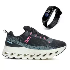 Tenis Feminino Academia Esportivo Caminhada Corridas Leve Confortável Alta Performance + Relogio