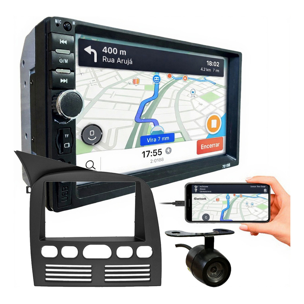 KIT CENTRAL MULTIMIDIA MP5 7 POL CÂMERA DE RÉ SIENA STRADA PALIO 1996 A 2003 em Oferta na Shopee