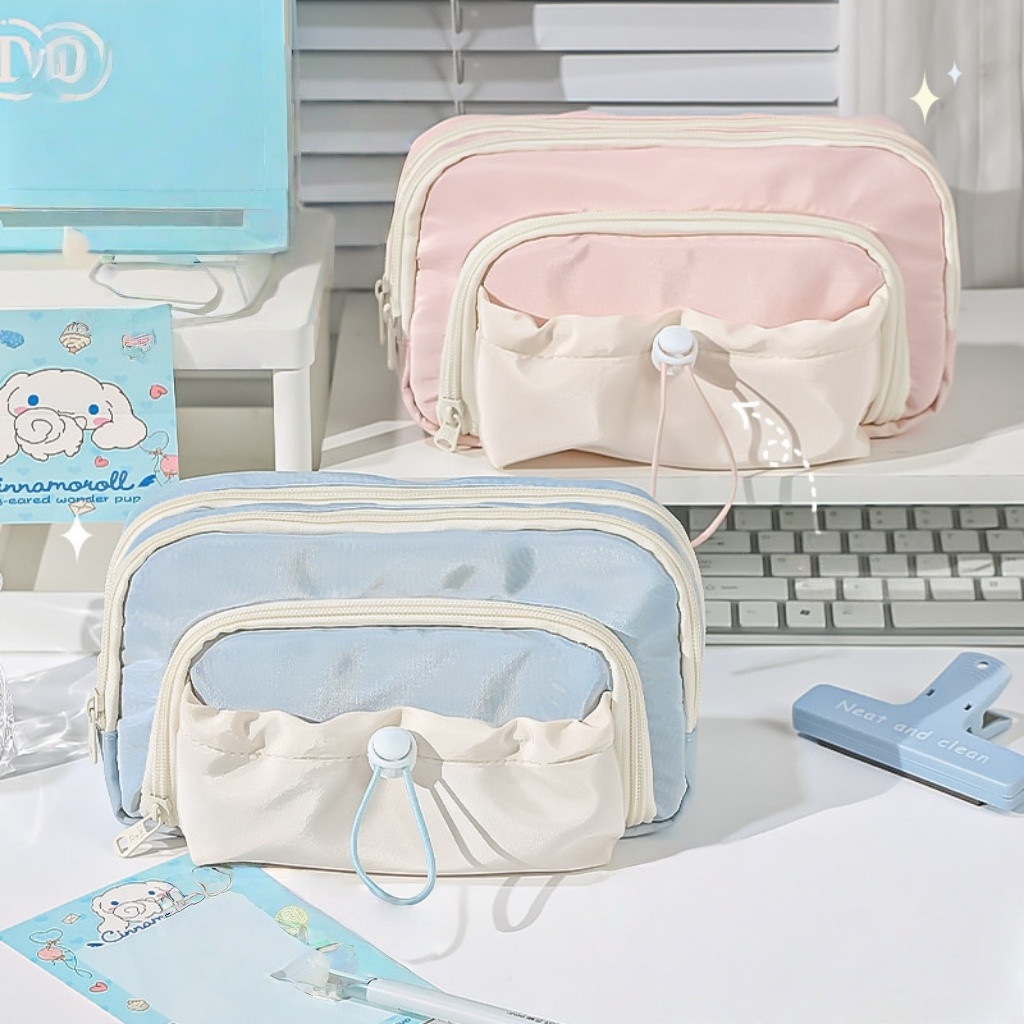 Estojo de Lápis e Caneta Escolar com 4 Divisórias para Esferográfica Papelaria com Armazenamento Portátil de Grande em Oferta na Shopee