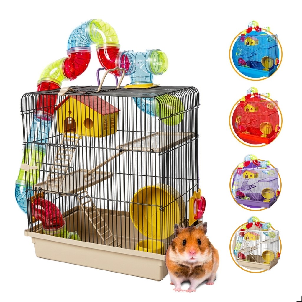 Gaiola Hamster Labirinto Tubo Super Luxo 3 Andares Completa em Oferta na Shopee