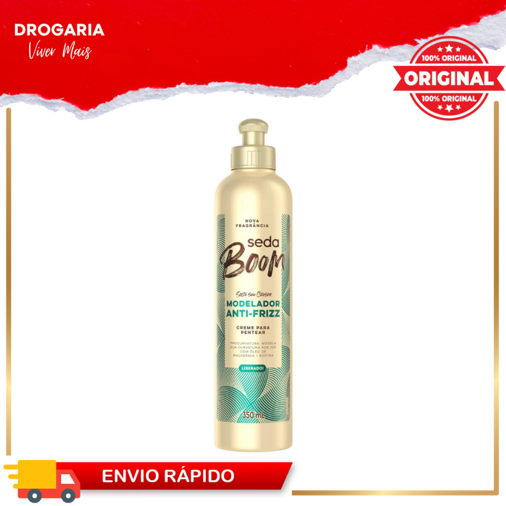 CREME DE PENTEAR SEDA 0350ML BOOM MODELADOR ANTIFRIZZ. (MUDOU A EMBALAGEM)