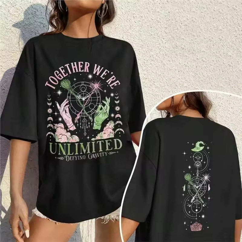 [Camiseta Premium em Algodão Puro]BOW Camiseta Basica Ou Oversized Estilosa The Wicked Musical Filme Americano Bruxa Fei