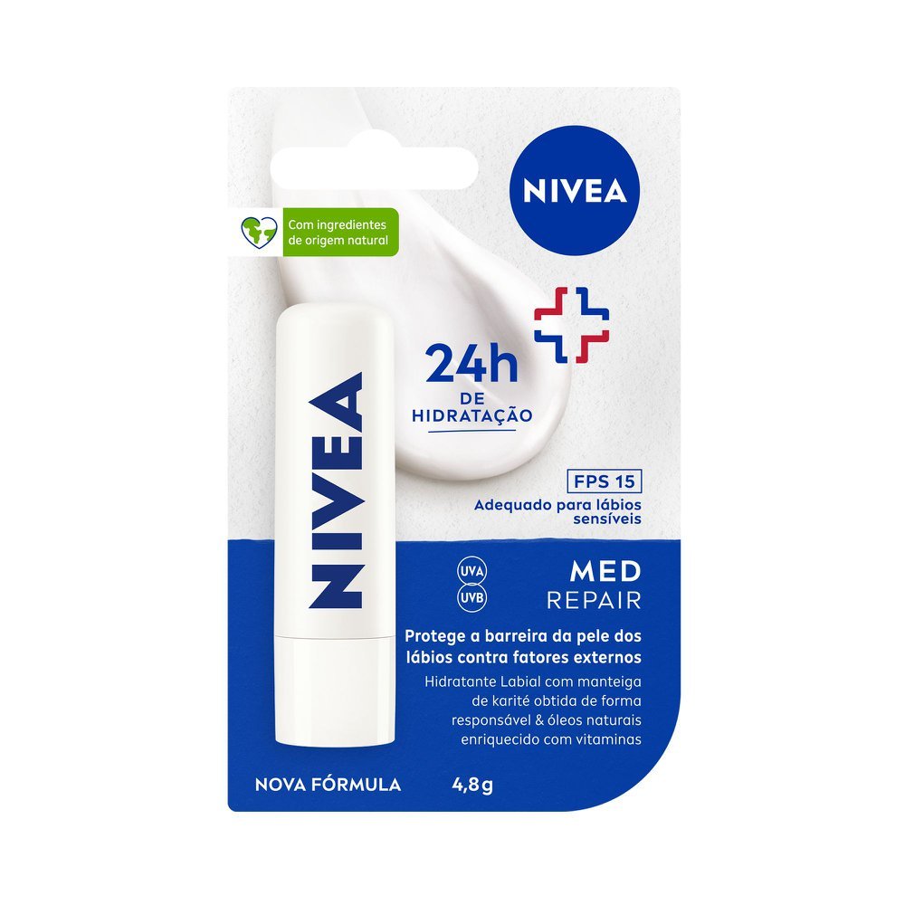 Protetor Labial Nivea Med Repair FPS 15 Hidratante 4,8g em Oferta na Shopee