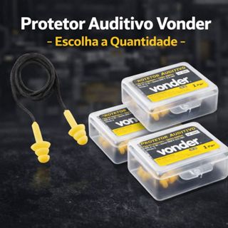 Kit Protetor Auricular Vonder Com C.A. Cordão Algodão Plug EPI 1, 4, 5 ou 10 Unidades Silenciador em Oferta na Shopee
