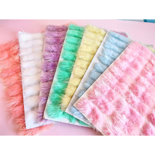 Aplique Pompom Bigode Pelúcia 7cm /Cartela com 5 ou 10 pçs para colagem Artesanato DIY Meio Pompom Achatado
