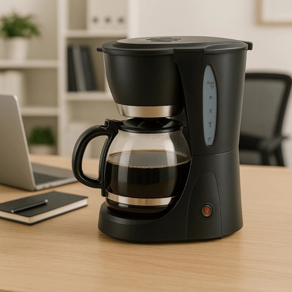 Cafeteira Elétrica 30 Xícaras 127V Preta 1200ml Café Fervedor Água Chaleira Capacidade