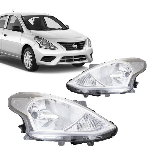 Farol Versa 2015 2016 2017 2018 2019 Cromado Manual