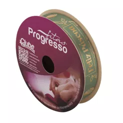 5 ROLO DE 10 METROS DE FITA CETIM 15 MM PÁSCOA VERDE 520 FITAS PROGRESSO (CHOCO)