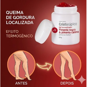 Gel Termoativador Pimenta Negra e Caiena P/ Pernas e Bumbum Abelha Rainha 240g