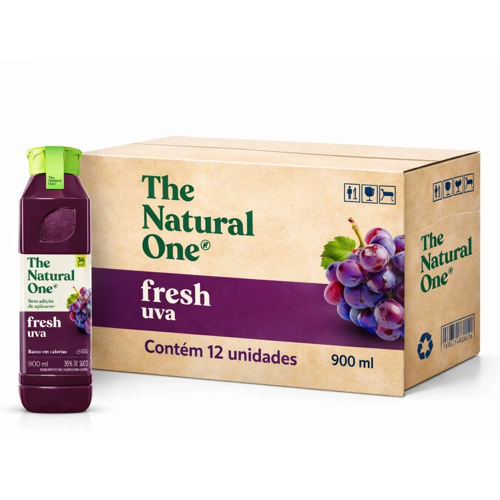 Kit 12 Suco Misto NATURAL ONE Uva Sem Ad. Açucar 900ml