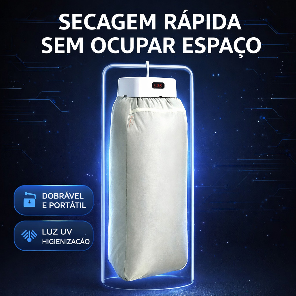 Secador de Roupas Portátil 600W 10KG Secagem Rápida Compacto 110V 220V