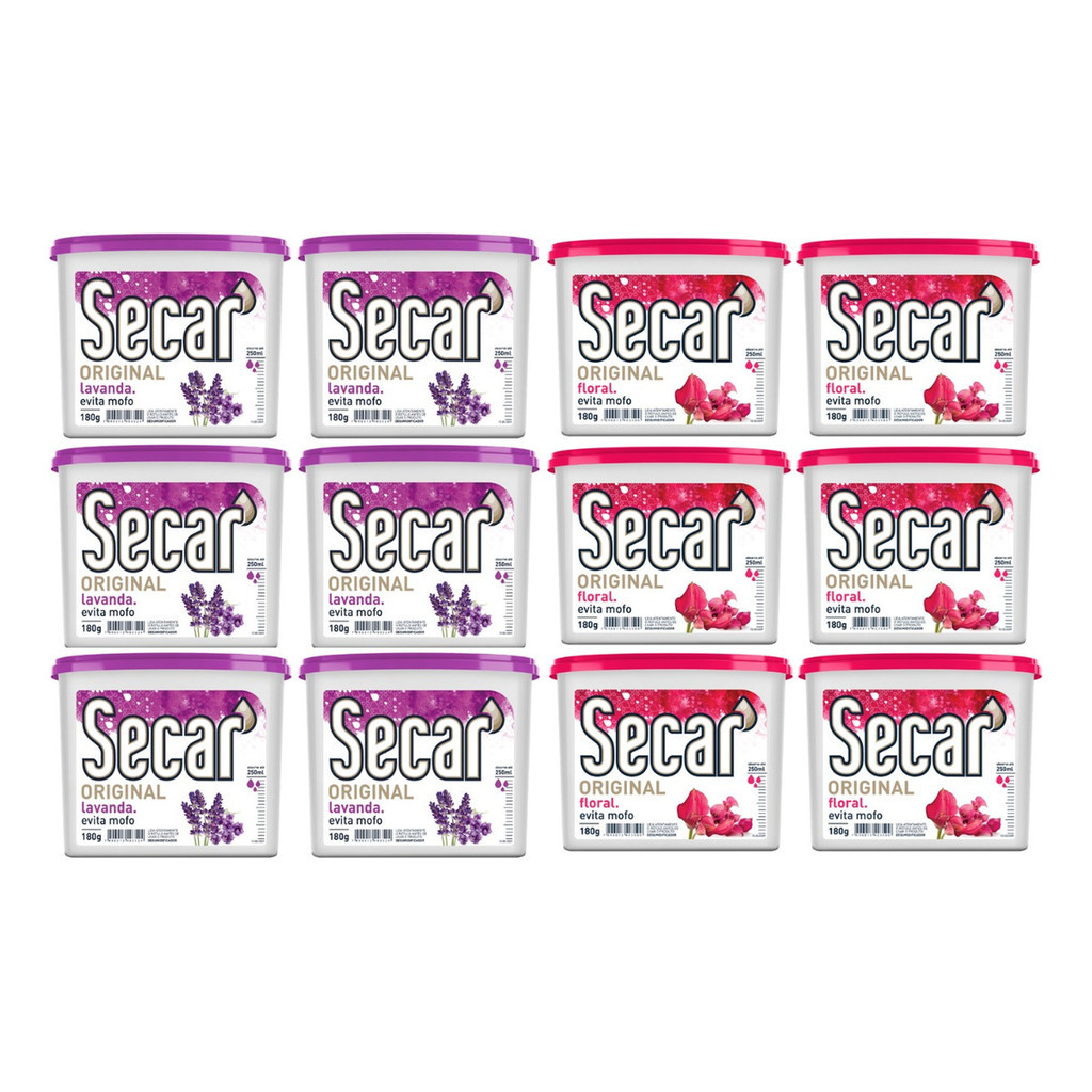 12 unid, Anti Mofo Desumidificador Secar 180g - Guarda Roupas Armários Organização Casa