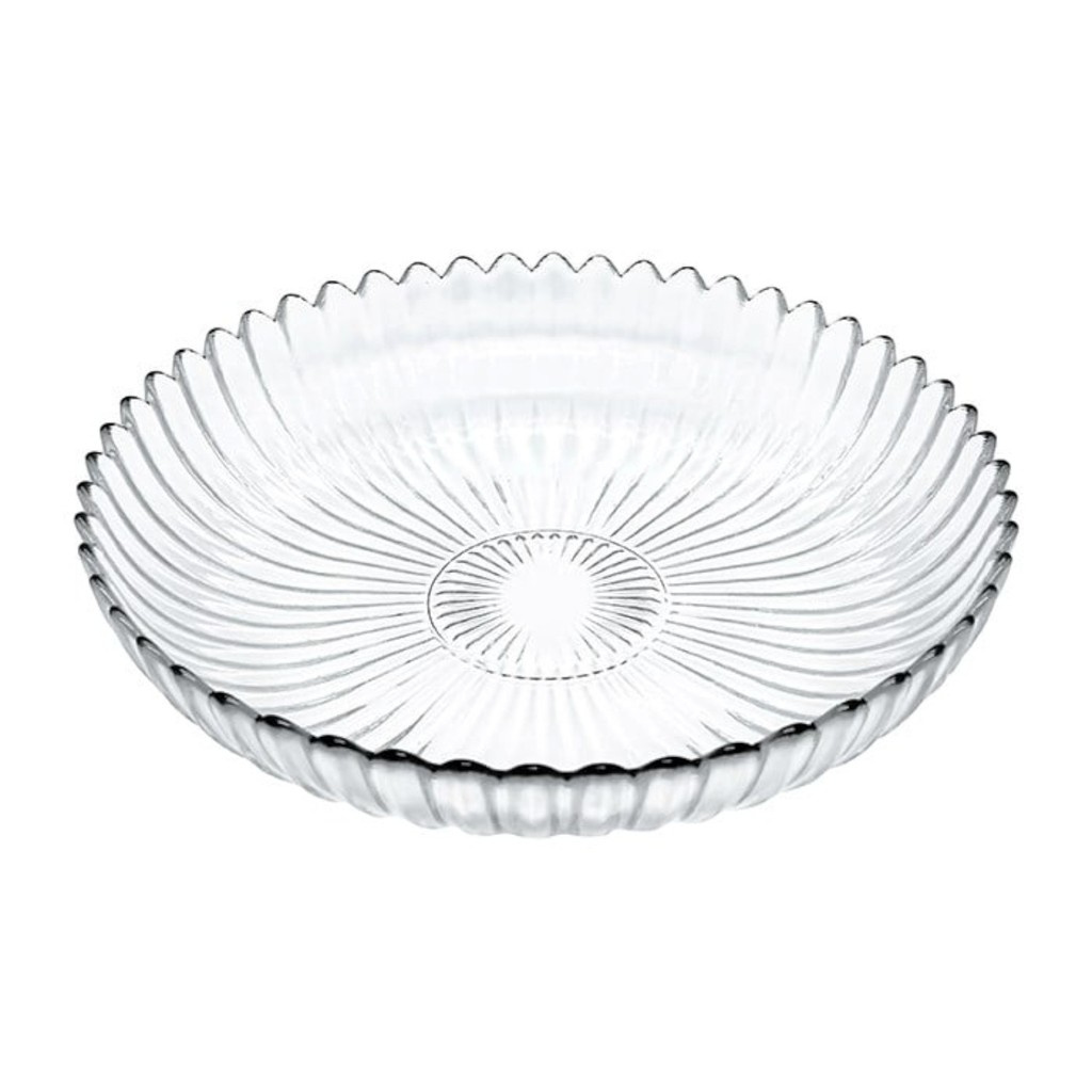 Prato Travessa Petisqueira Decorativa Bolo Fruteira Saladeira Rosca Sobremesa Pão Fruta Vidro Grosso Forte Elegante 29,5