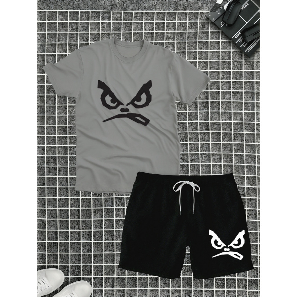 Kit Camiseta+shorts Jiu Jitsu Bad Boy Estampada 100% Algodão Unissex Masculino Feminino Confortável