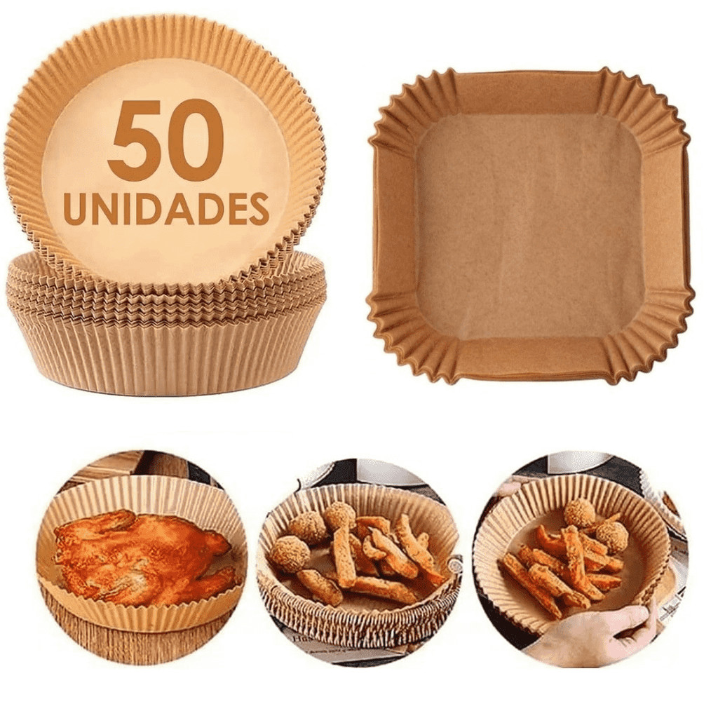 Forma de airfryer descartavel antiaderente de papel cozinha fritadeira cozimento protetor forro tapete