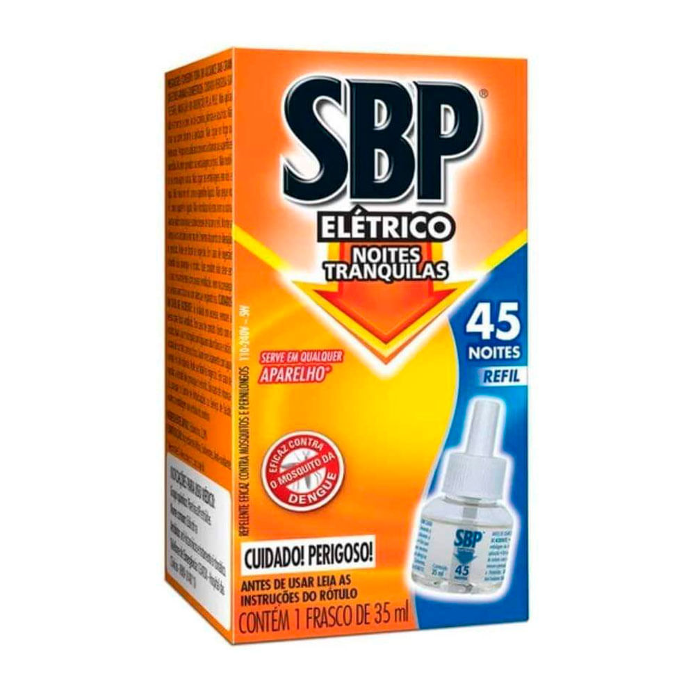 Repelente Elétrico Líquido SBP 45 Noites Refil 35ml em Oferta na Shopee