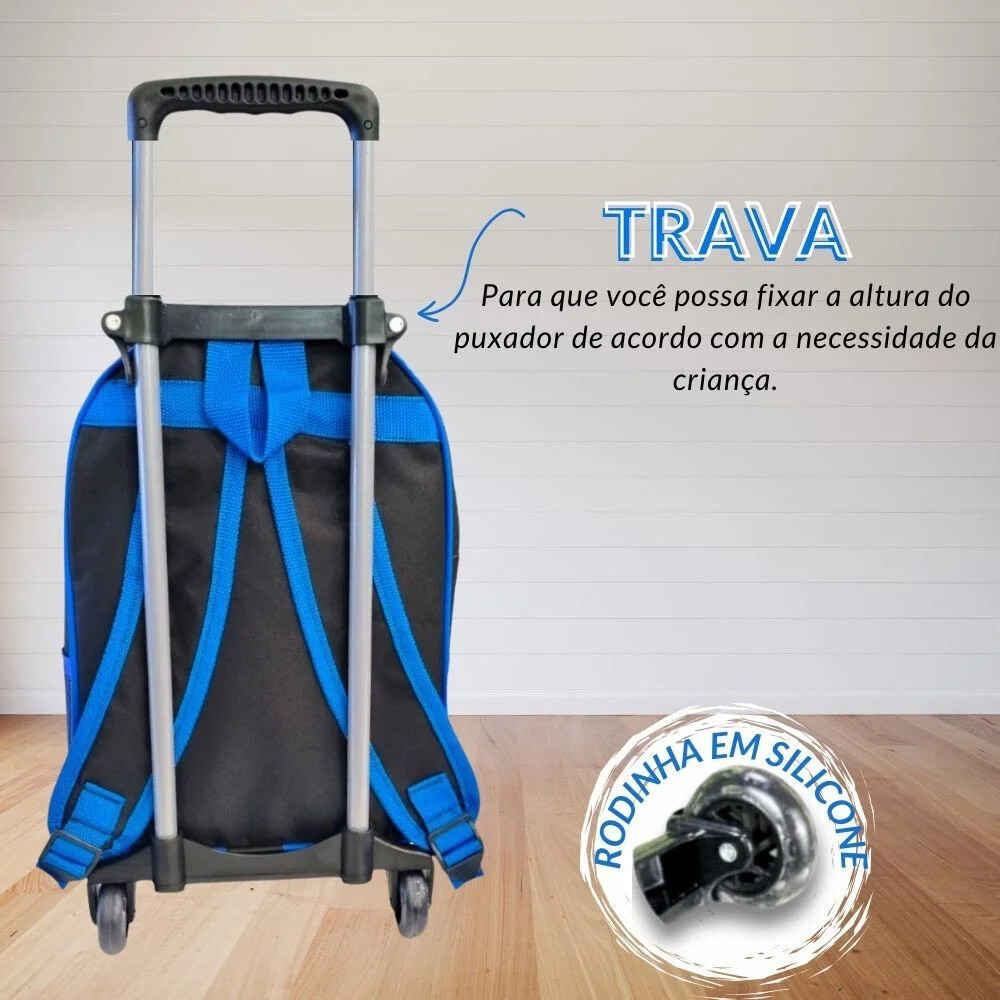 TAID Kit Mochila Rodinhas + Lancheira + Estojo Sonic