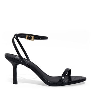 Sandália Santa Lolla Preta Croco Salto Fino Bico Fino em Oferta na Shopee