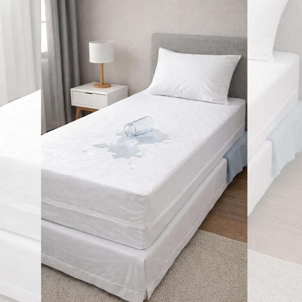 Capa Protetora Colchão Solteiro Com Zíper 100% Impermeável Varias Cores em Oferta na Shopee