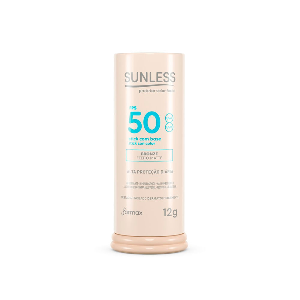 Protetor Solar Facial Sunless Stick Com Base Bronze 12g