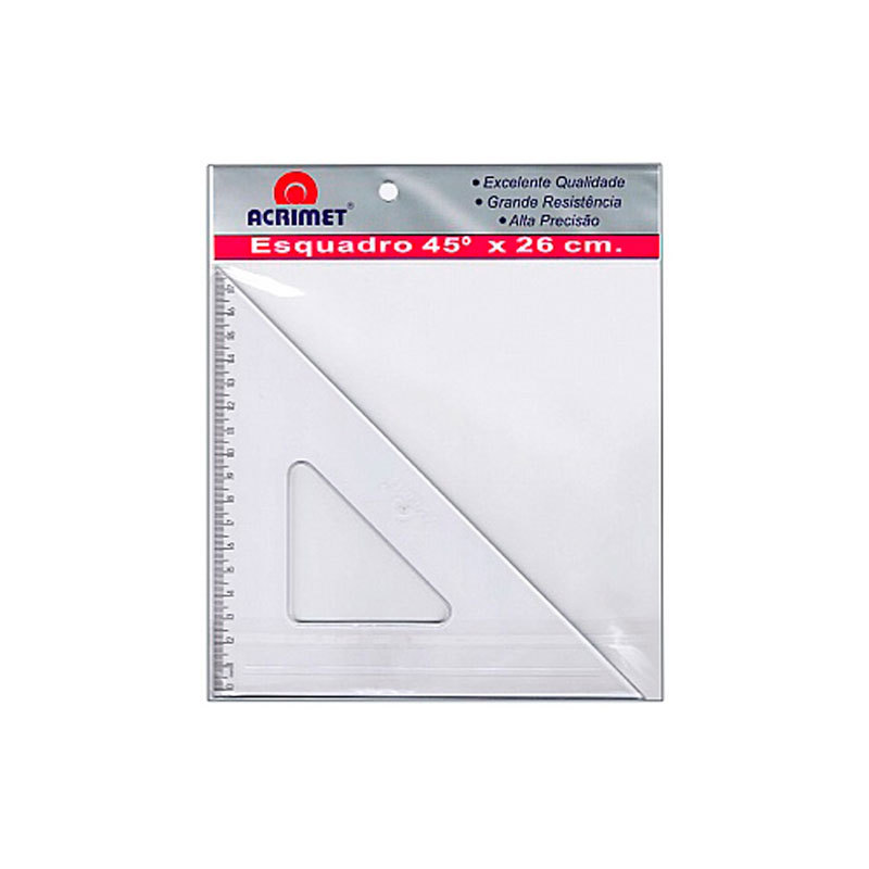Esquadro poliestireno 26cm x 45 graus 542 Acrimet em Oferta na Shopee