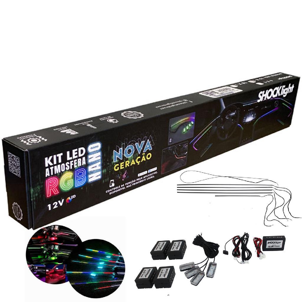 Kit Fita Led Luz Interna Painel Atmosfera Nano Neon Rgb 10x1