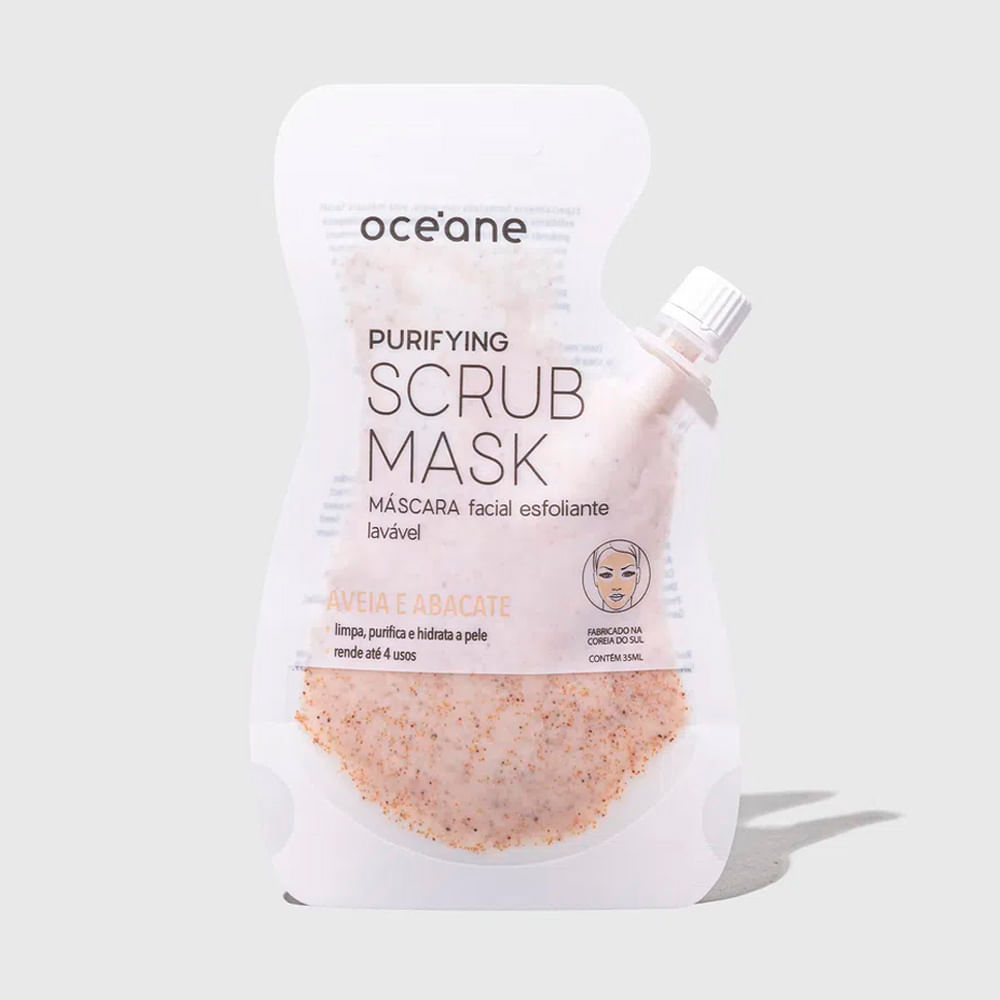 Máscara Facial Esfoliante de Aveia e Abacate - Purifying Scrub Mask 35ml em Oferta na Shopee