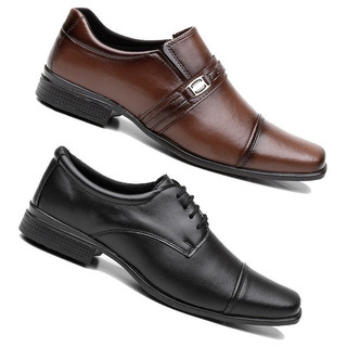 Sapato Social Masculino Kit 2 Pares Oxford