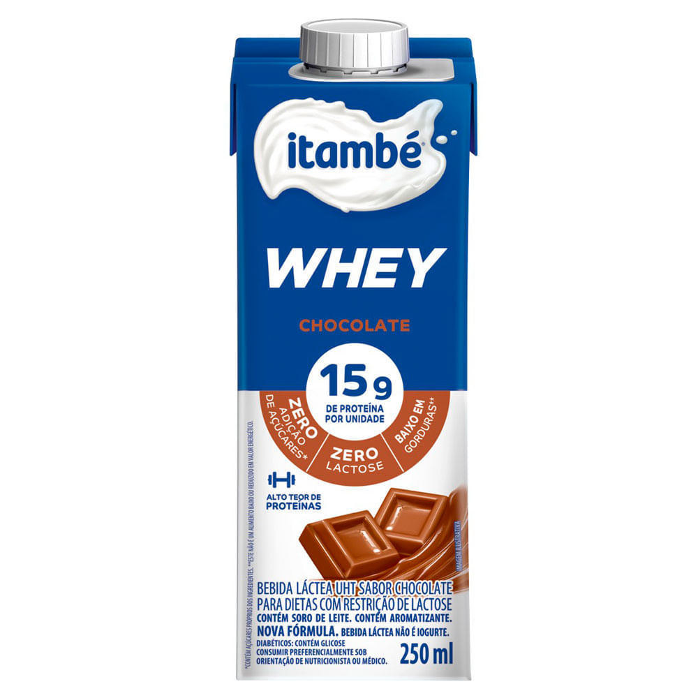 Bebida Láctea UHT Itambé Whey com 15g de Proteína Sabor Chocolate 250ml em Oferta na Shopee