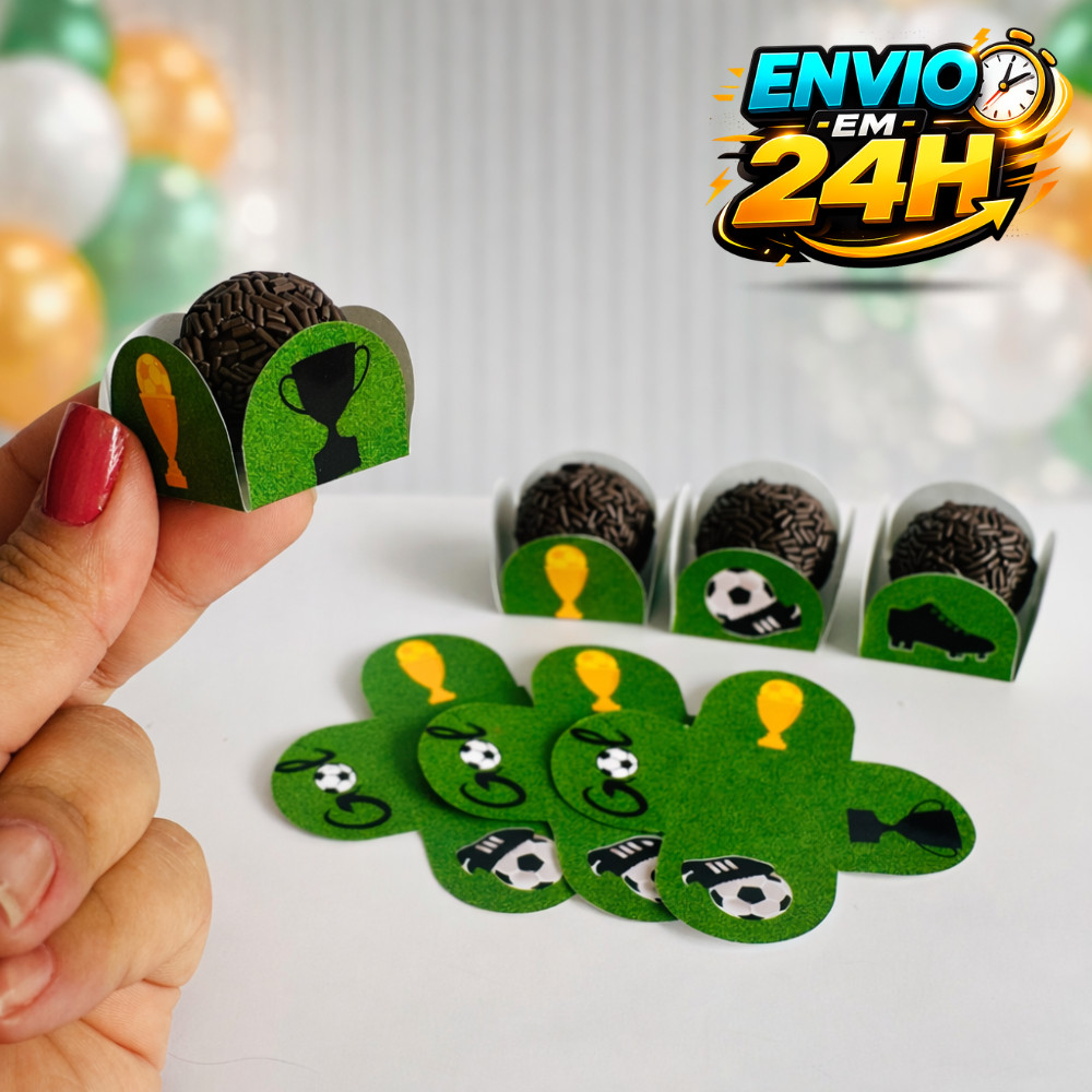 Forminha de Doces Futebol / Cerejinha Forminhas Para Doces Festa de Aniversário Infantil