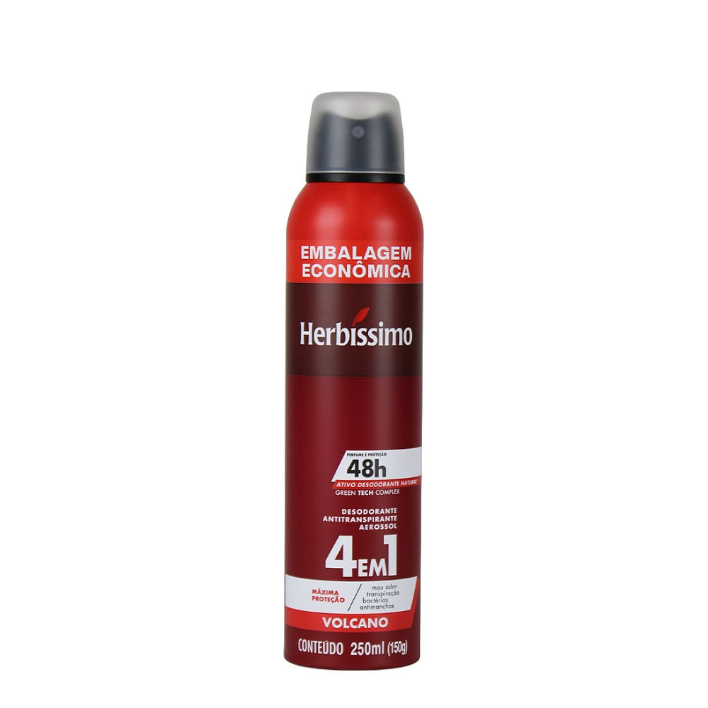 Desodorante Antitranspirante Aerosol Herbíssimo Volcano 250ml em Oferta na Shopee