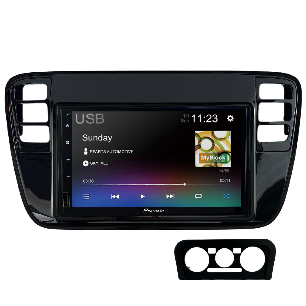 Kit Central Multimidia Pioneer VW Up 2014 a 2016 Black Piano