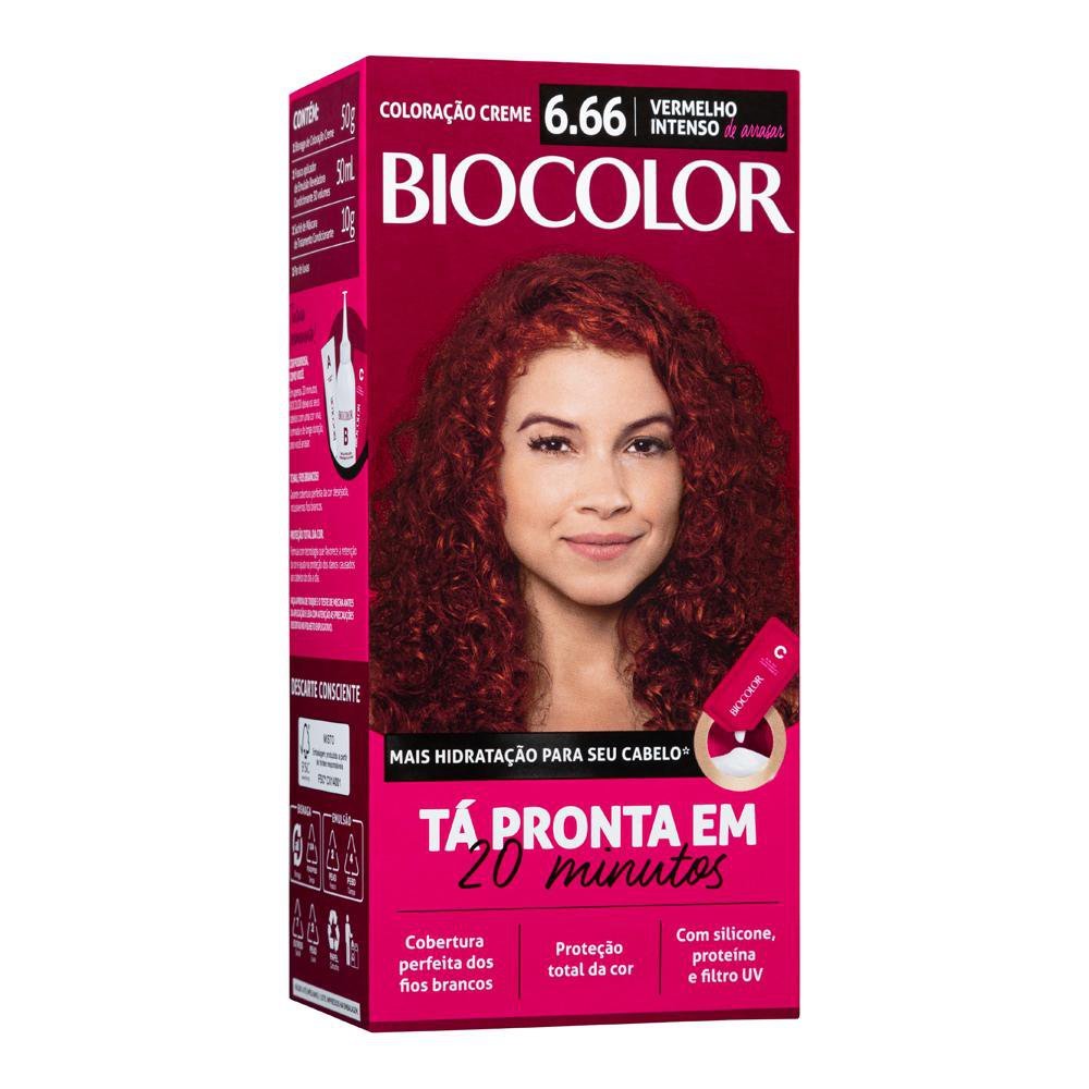 Tintura de Cabelo Biocolor Vermelho Intenso de Arrasar 6.66 em Oferta na Shopee