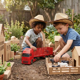 Caminhão Voyager Boiadeiro Caminhãozinho Boi E Cavalo Colors menino em Oferta na Shopee