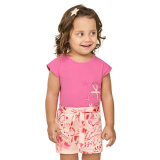 Conjunto Infantil Menina Caranguejo Elian Rosa em Oferta na Shopee