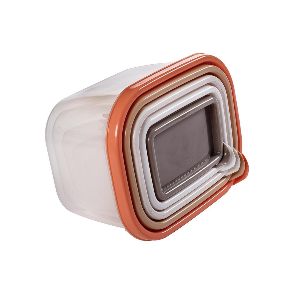 Kit 5 Potes Encaixáveis Retangulares Plástico Plasútil em Oferta na Shopee