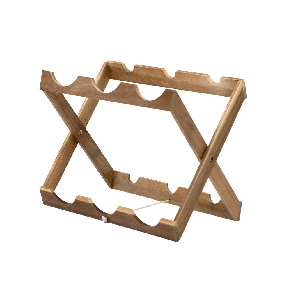 suporte de madeira acácia adega porta vinhos dobrável - Oikos em Oferta na Shopee