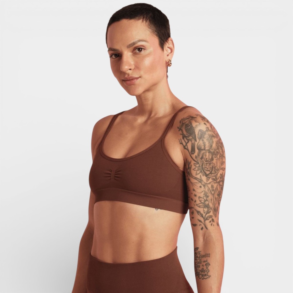 Top Lupo LSport Slim Feminino - Marrom em Oferta na Shopee