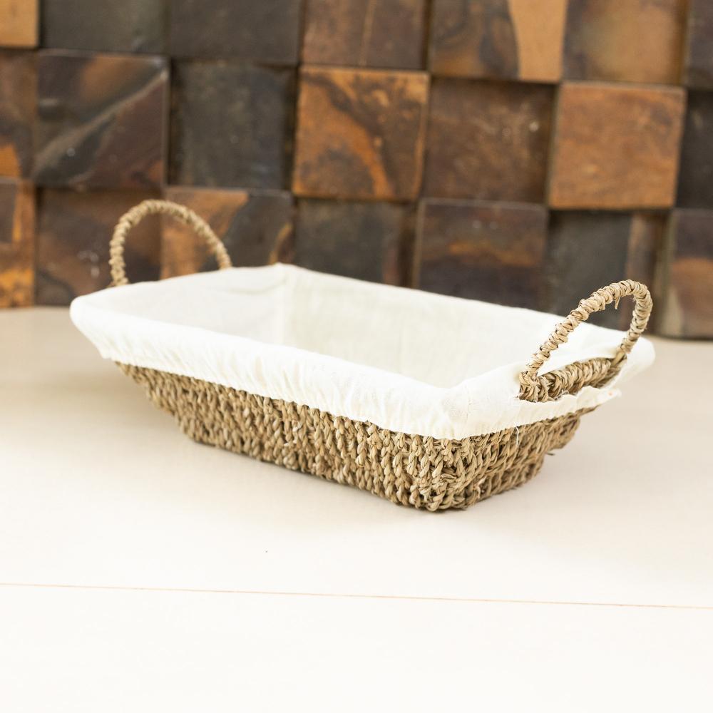 Cesta Retangular Wolff de Sisal Forrada