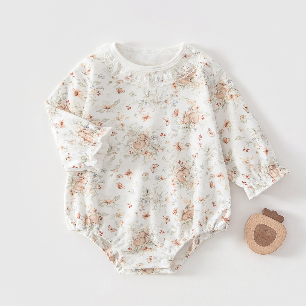 Roupas de bebê roupas de primavera macacão de bebê macacão de princesa Floral macacão primavera outono Outing macacão