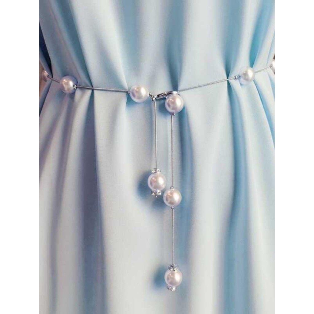 Corrente de cintura de pérola moda feminina acessórios simples senhoras All-Match acessórios decorativos saia cinto fino